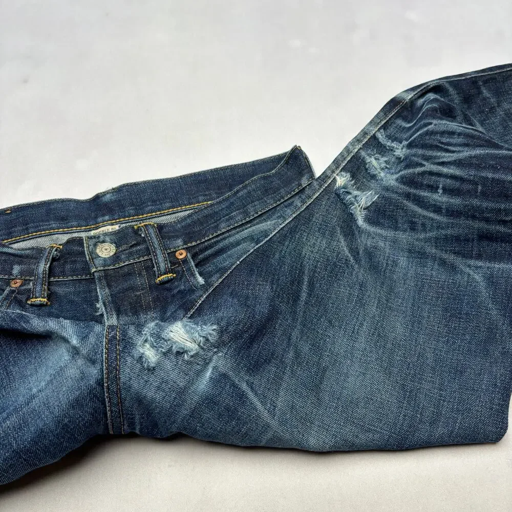RRL Double RL Slim Fit Japan Woven Selvedge Denim Jeans Men's 30x32 Whiskering